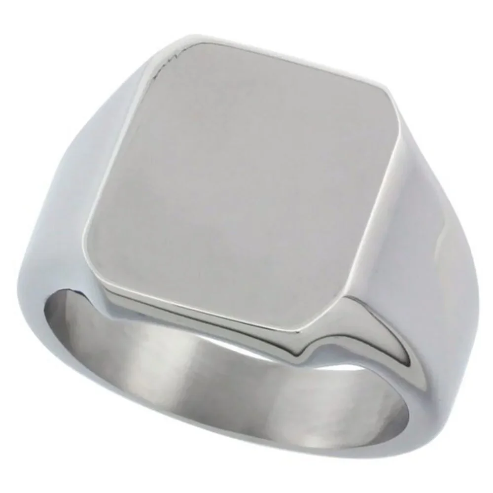 Surgical Stainless Steel Octagon Signet Ring